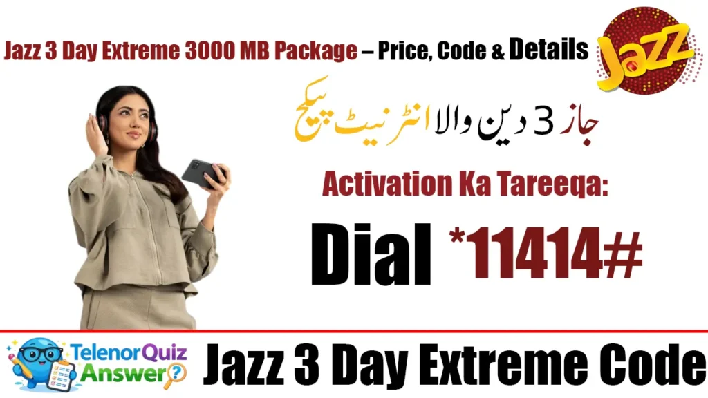 Jazz 3 Day Extreme 3000 MB Package