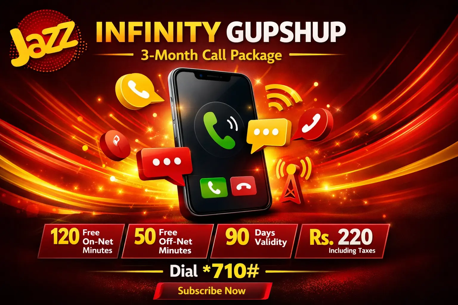 Jazz Infinity Gupshup 3 Months Call Package